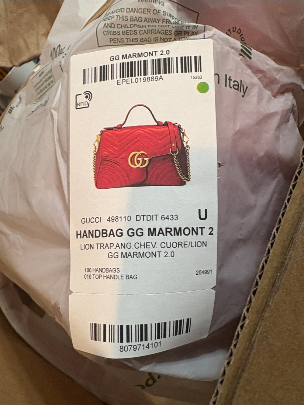 GUCCI GG Marmont Small Matelasśe Top Handle/Crossbody Bag - Picture 17 of 17